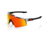 100% SPEEDCRAFT SL Polished Translucent Grey & Matte Black - HiPER Red Mirror Lens