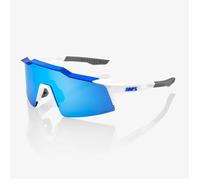 100% Speedcraft SL Sunglasses with HiPER Lens - Matte White/Metallic Blue