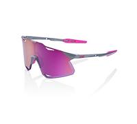 100% Hypercraft - Sunglasses Gloss Light Grey Purple Multilayer Mirror