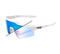 100% - Speedcraft Xs Bastille Pearl White Glitter Blue Mirror Photochromic Lens - Sunglasses