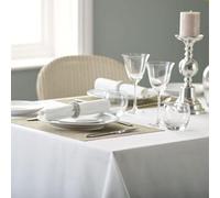 100% Spun Polyester Plain White Tablecloth with Cotton-Like Feel, 89cm x 89cm, 35” x 35”, Stain Resistant, Easy Care, Hard-Wearing, Washable, Ideal For Christmas, Restaurants, Café’s, Dining Events