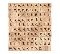 100 standard set of 100 wooden scrabble letter craft tiles by Rainbow Creations