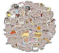 100 Stickers, Kawaii Cat Stickers, Cute Emoticon Stickers, Girl Cartoon Stickers, Animal Doodle Stickers for Adults and Kids