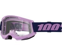100% Strata 2 Goggle Purple Clear Lens Off-Road Motocycle Motocross Goggles