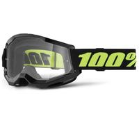 100% Strata 2 Goggles | Mirrored & Clear Lens Options | MTB/MX Goggles - Anti-Fog, Sweat-Absorbing Foam, Silicone Strap | Adult Off-Road Riding Eyewear Protection