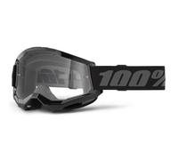 100% Strata 2 Junior Goggles - Black Frame / Clear Lens