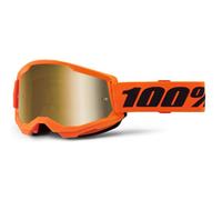 100% Strata 2 Junior Goggles - Neon Orange / Mirror True Gold Lens