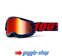 100% STRATA 2 MOTOCROSS MX BIKE MTB GOGGLES MASEGO BLUE CLEAR / MIRROR LENS