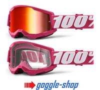 100% STRATA 2 MOTOCROSS MX GOGGLES enduro bike 100 PERCENT MIRROR / CLEAR