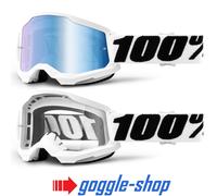 MOUNTAIN BIKE GOGGLES 100% STRATA 2 MOTOCROSS MX 100 PERCENT MIRROR / CLEAR