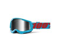 100% STRATA 2 MOTOCROSS MX BIKE MTB GOGGLES SUMMIT BLUE CLEAR / MIRROR LENS