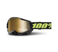 100percent Strata 2 Sunglasses Black,Golden Mirror True Gold Lens/CAT3
