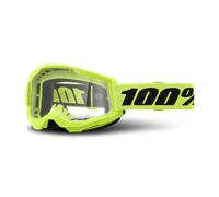 100% Strata 2 Youth MX Goggles Neon Yellow Neon Yellow