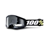 100% Strata Mini Youth MX Goggles Clear Lens Black Black