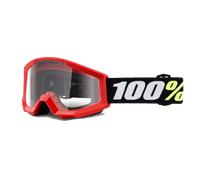100% Strata Mini Youth MX Goggles Clear Lens Red Red