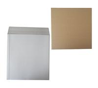 100 Strong 12" LP Record Vinyl Peel and Seal White Board MAILERS ENVELOPES + 150 Corrugated Cardboard Stiffener Pads Boards - 625 Micron Cardboard SELF Seal Packaging MAILING Postal Postage Packets
