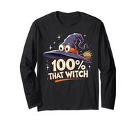 100% That Witch Googly-Eyed Witch Hat Halloween Top Long Sleeve T-Shirt