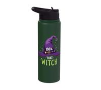 100% That Witch Halloween Witchcraft Magic Stainless Steel Insulated Water Bottle