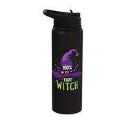100% That Witch Halloween Witchcraft Magic Stainless Steel Insulated Water Bottle