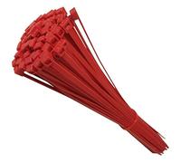 100 Tie Wraps Cable Ties Fasteners Wire Zip Strap Cord Strong Nylon Plastic Durable (Large 300mm, Red)