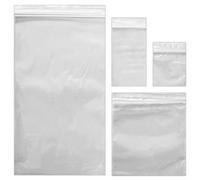 100 Tiny UKPLAST Grip Seal Bags, 2.25"x2.25" / 5.7x5.7cm Resealable Clear Plastic Bags for Food,Kitchen Storage,Packaging - Recyclable Durable Reusable Ziplock Self Sealed Poly Bags for Seeds & Pills