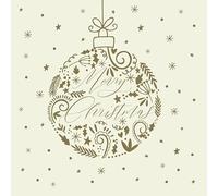 100 Tis The Season Napkins 40cm 3ply Serviettes Christmas Party Festive Bauble