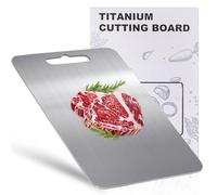 100% Titanium Cutting Board for Kitchen - Dishwasher Safe Chopping Boards with Handle, Reversible Charcuterie Board for Home Counter Outdoor Camping Housewarming Gifts for Women (18 x 12)
