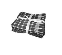 100% Turkish Cotton Extra Large 50 x 80 cm Thick Kitchen Tea Towels Set of 4 Soft and Absorbent Ribbon Packed (Dark Grey)