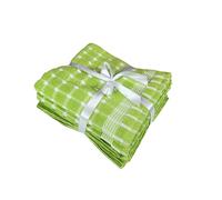 100% Turkish Cotton Extra Large 50 x 80 cm Thick Kitchen Tea Towels Set of 4 Soft and Absorbent Ribbon Packed (Lime Green)