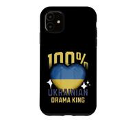 100% Ukrainian Drama King Funny Ukraine Roots Flag Heart Case for iPhone 11