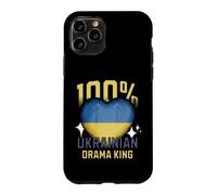 100% Ukrainian Drama King Funny Ukraine Roots Flag Heart Case for iPhone 11 Pro