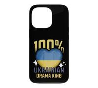 100% Ukrainian Drama King Funny Ukraine Roots Flag Heart Case for iPhone 13 Pro
