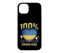 100% Ukrainian Drama King Funny Ukraine Roots Flag Heart Case for iPhone 14 Plus