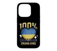 100% Ukrainian Drama King Funny Ukraine Roots Flag Heart Case for iPhone 14 Pro