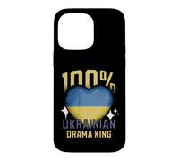100% Ukrainian Drama King Funny Ukraine Roots Flag Heart Case for iPhone 14 Pro Max