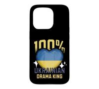 100% Ukrainian Drama King Funny Ukraine Roots Flag Heart Case for iPhone 15 Pro