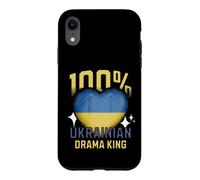 100% Ukrainian Drama King Funny Ukraine Roots Flag Heart Case for iPhone XR