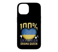 100% Ukrainian Drama Queen Funny Ukraine Roots Flag Heart Case for iPhone 14
