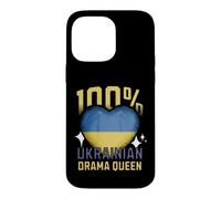 100% Ukrainian Drama Queen Funny Ukraine Roots Flag Heart Case for iPhone 14 Pro Max
