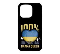 100% Ukrainian Drama Queen Funny Ukraine Roots Flag Heart Case for iPhone 15 Pro