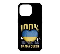 100% Ukrainian Drama Queen Funny Ukraine Roots Flag Heart Case for iPhone 16 Pro