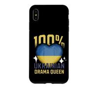 100% Ukrainian Drama Queen Funny Ukraine Roots Flag Heart Case for iPhone XS Max