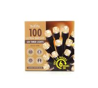 100 Ultra Bright Led Indoor & Outdoor Fairy Timer Lights Black Wire - Warm White