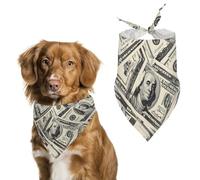 100 US Dollars Dog Scarf Triangle Bandana Happy Easter Soft Puppy Scarfs Gifts for Medium Large Pets