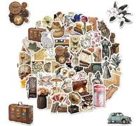 100 Vintage Stickers, Personalized Retro Design Scrap Booking Stickers,Aesthetic Vinyl Retro Stickers,for Laptops,Stainless Steel Cup,Suitcases,Stickers for Boys,Girls,Adults