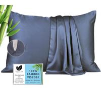 100% Viscose Bamboo Pillowcase Queen - 2-Pack Cooling Pillow Cases for Hot Sleepers, Zipper Viscose Bamboo Pillow Cases Queen Size Cool Pillow Cover