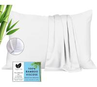 100% Viscose Bamboo Pillowcase Queen - 2-Pack Cooling Pillow Cases for Hot Sleepers, Zipper Viscose Bamboo Pillow Cases Queen Size Cool Pillow Cover