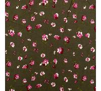100% Viscose Fabric Ditsy Floral Flower Arboretum Avenue Summer 140cm Wide (Sold Per Metre) (Olive)