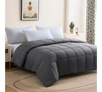 100% Viscose Made from Bamboo Comforter, Soft Lightweight Full Size, 8 Corner Tabs, Breathable Summer Cooling Comforter for Hot Sleepers（Grey-Summer，86x82）