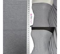 100% Viscose Stretch Fabric Material | Dressmaking Material | Prints | Same Day Dispatch | Sold by The Metre | by Tia Knight (Narrow Stripes, Q1022) (Black/White)